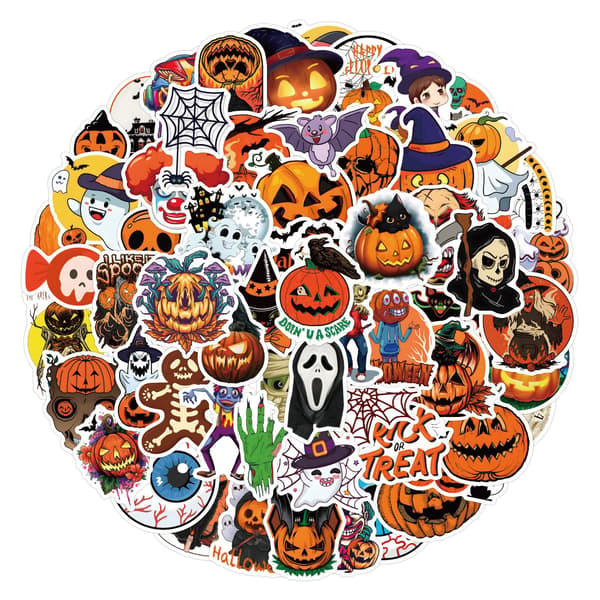 110 kpl Halloween Doodle-tarroja Hauskoja lahja-anime-tarroja DIY