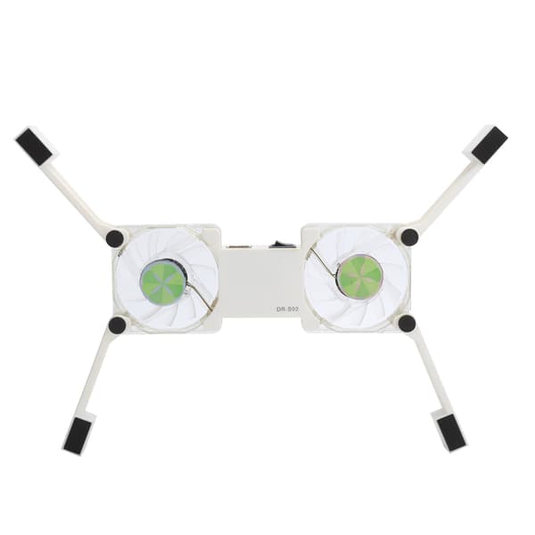 Laptop Cooling Pad USB Foldable Radiator Cooler Stand Lightweight Portable with Anti-Slip Bracket (White)