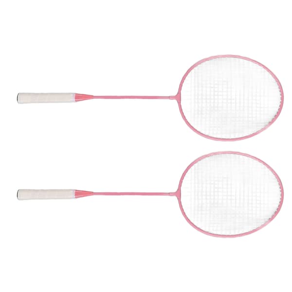 K1134 Badmintonsett med jernlegeringsracketer og oppbevaringsveske rosa