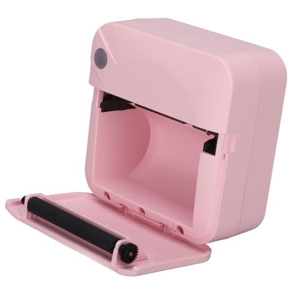 Mini Printer 200DPI Thermal Paper Ergonomic Design Rechargeable Battery Safe Stable Portable Printer for Home Office Pink