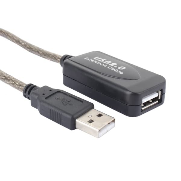 USB 2.0 A-tyypin uros-naaras-jatkokaapeli, 10M, musta