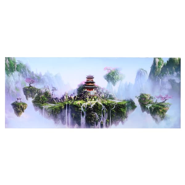 PVC Waterproof Sky Castle Aquarium Background Poster Sticker 122x50cm