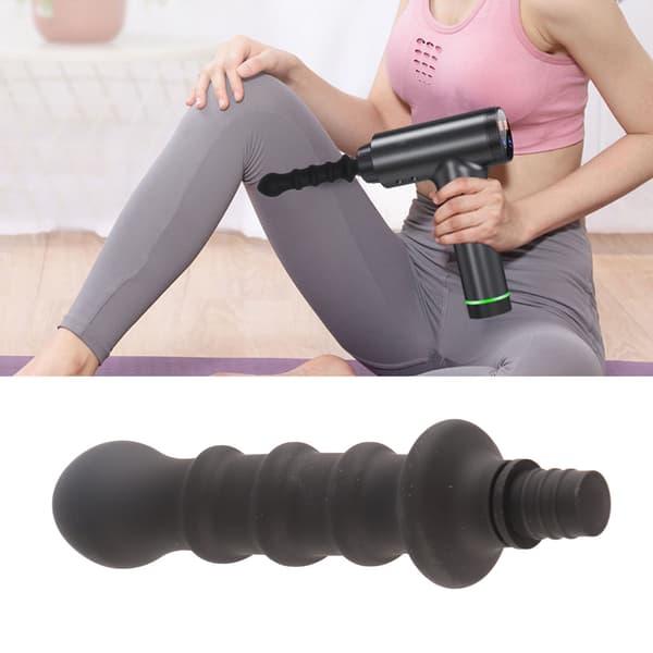 Deep Tissue Massage Head Percussion Washable Silicone Muscle Massage Replacement Head Black 0.59-0.63 inch