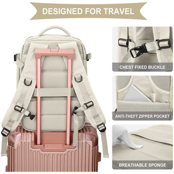 Travel Backpack, Multiple Pockets, Waterproof, Large Capacity, School Backpack, Laptop Backpack, Suitable for Travel, School, etc. gray gray
