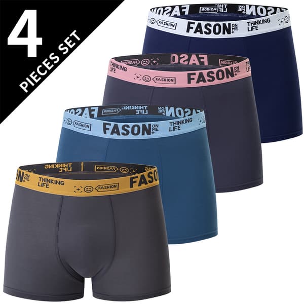 4-pack men's boxer briefs - Full coverage, low waist, breathable boxer briefs with soft elastic, non-transparent fit 4PCS-B XL 4PCS-B 4PCS-B XL