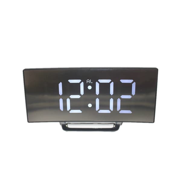 Vekkerklokke med speiloverflate, LED digitale klokker med USB-temperatursensor og forstyrrelsesfri nattmodus, batterisparefunksjon for allsidig bruk