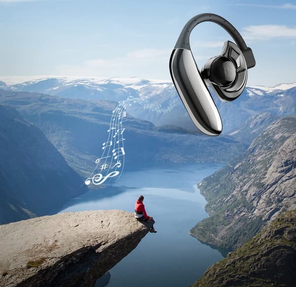 Stylish Bluetooth Headset, Hands-Free Earpiece for Seamless Communication and Entertainment, V5.0 Bluetooth for Wide Device Compatibility (Ear Hook)