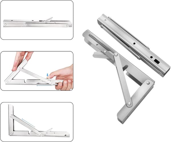 Sammenleggbare braketter 30 cm, sammenleggbare hyllebraketter, sammenleggbare veggbraketter