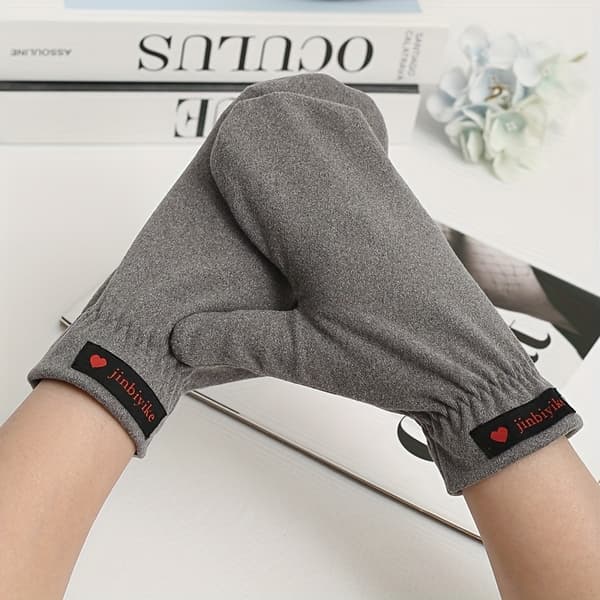 Herre Fingerløse Handsker til Efterår og Vinter: Enkel Elastisk Tynd Varm Fleece med Fuld Hånddækning, Perfekt til Par udendørsaktiviteter [DB] Black