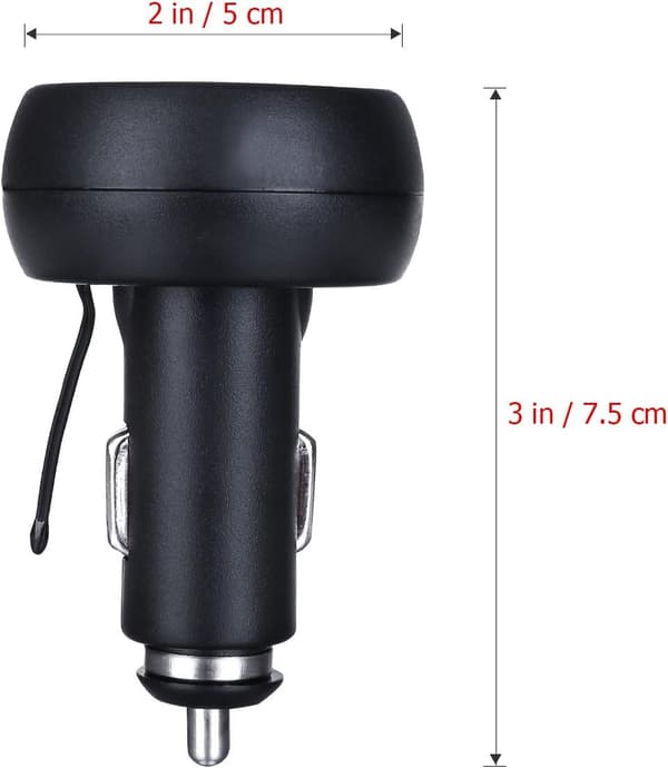 12-24 V bilopladerstik med USB-port/voltmeter/termometer til biler (grøn + rød)