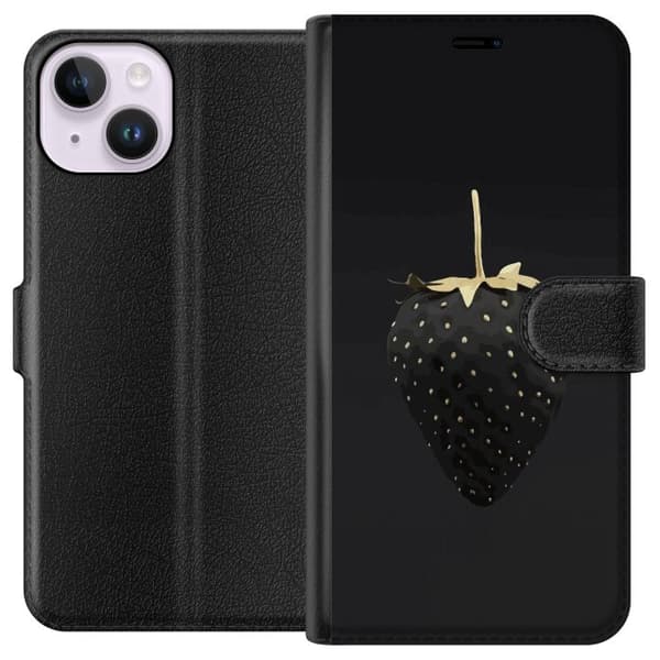 Compatible Wallet Case for Apple iPhone 14 Luxury Strawberry