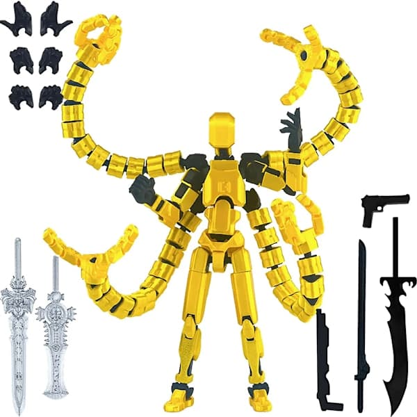 Ferdigmontert 18,3 cm T13 Actionfigur 3D-printet Multi-ed A5 A5