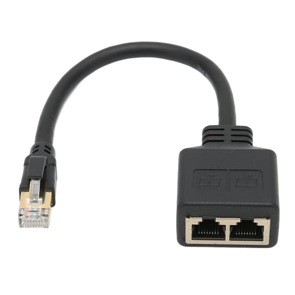 Ethernet-adapterkabelforlenger - 2-ports splitter for hjemmekontor