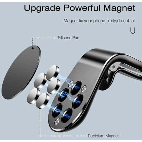 Magnetisk Biltelefonholder, 2 dele Telefonholder Bilmagnet på Luftventil til iPhone Samsung Huawei Xiaom...