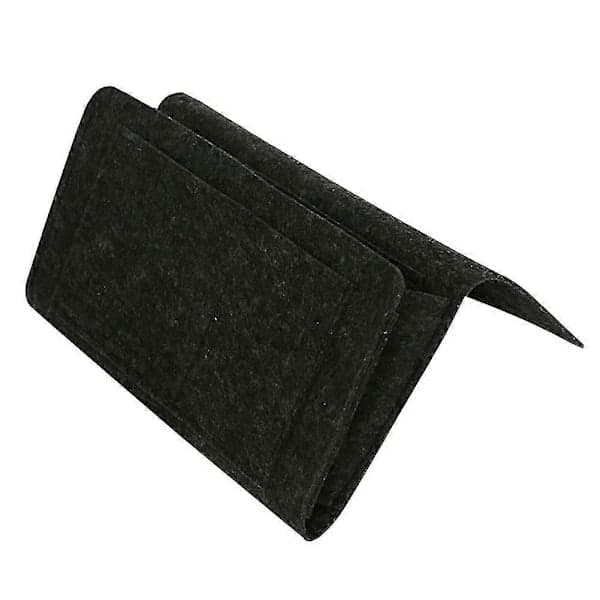 Felt Bedside Caddy with Pockets Bed Sofa Desk Hanging Storage Organizer for Phone Magazines Dark Gray