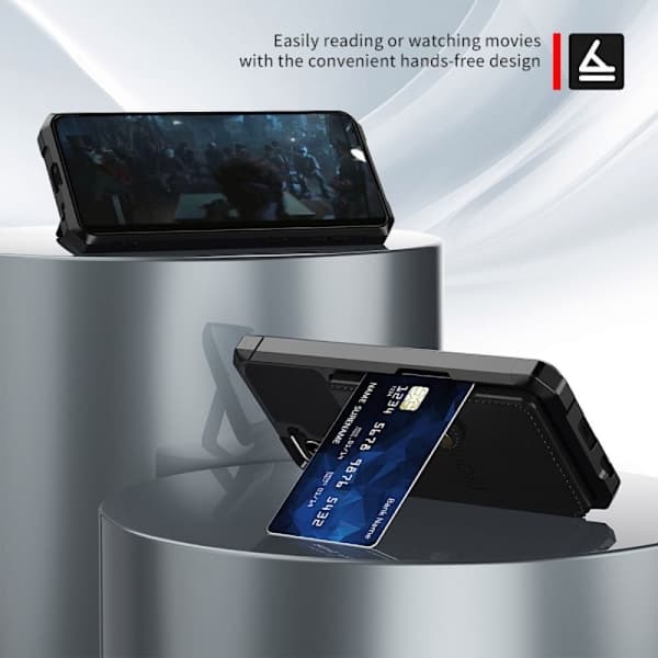Samsung S21 - Shockproof Case 4 - COMPARTMENT Card Holder Black Black