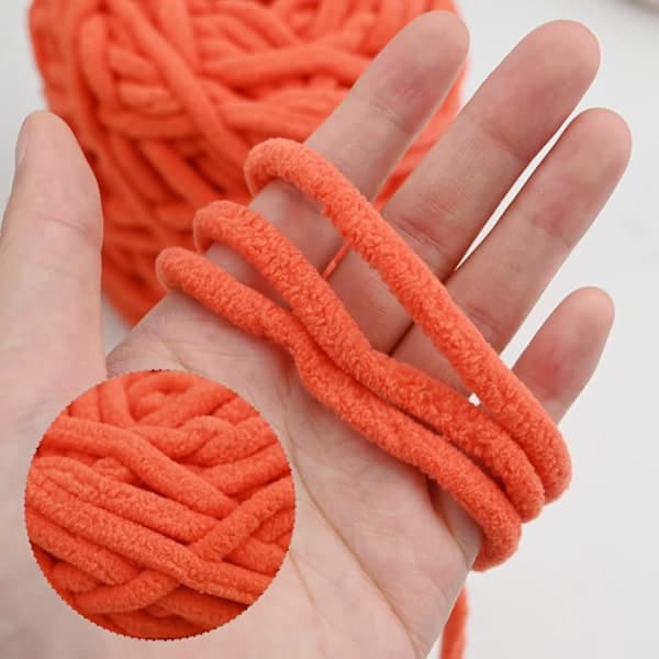 Garn 4x Garn til hækling, Blødt tykt garn til garnprojekter_jarx orange orange