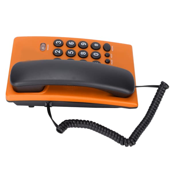 KXT504 Corded Telephone with Mute Function, Dual Magnetic Handset for Home, Hotel, Office (Orange)
