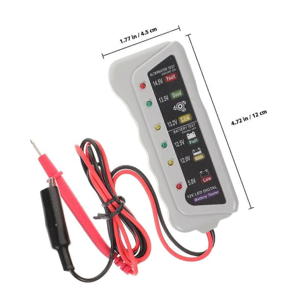 Car Battery Tester, 12V Vehicle Battery System Analyzer, Diagnostic Tool for Car Motorcycle, 1-Pack