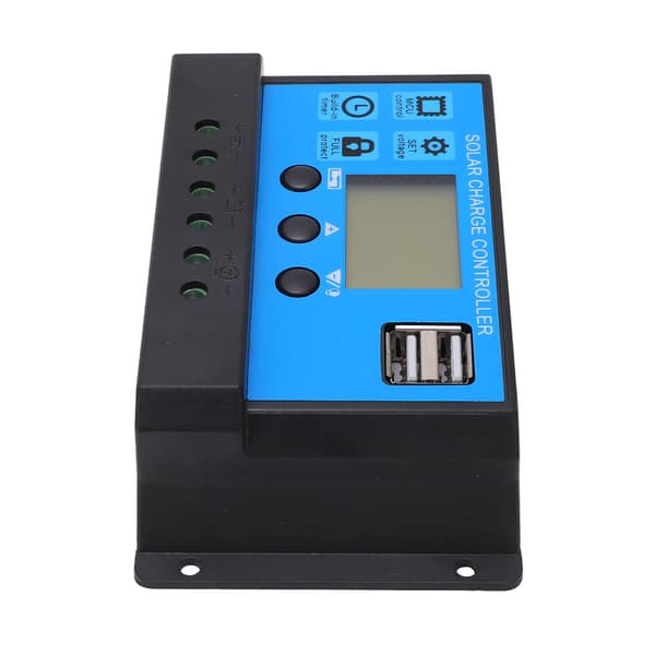 PWM Solcellekontroller 30A 12V 24V LCD-skjerm Smart Ladeutladning for LED-gatelys