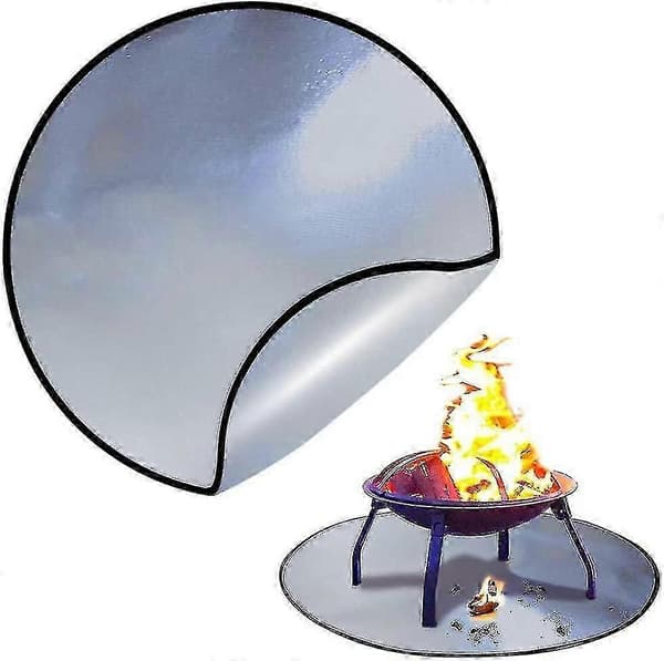Fire Pit Mat 91 cm Round Under Grill Mat Fireproof Mat Outdoor Floor Lawn Deck Protector