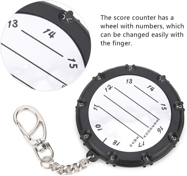Set of 2 Golf Score Counters Golf Counter Click Counter Durable Plastic Adjustable + Metal 18 Hole Golf Accessories