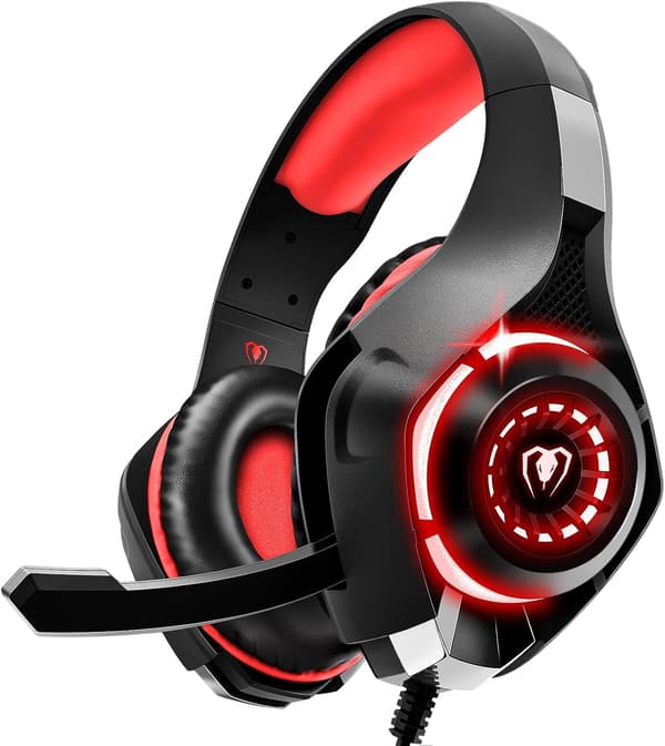 Gaming Headset til PS4 PS5 PC Xbox One Switch med støjreducerende mikrofon, PC Gaming-hovedtelefoner med 3,5 mm-stik