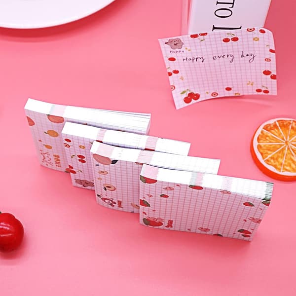 Cute Post-it Notes, Reusable Kawaii Sticky Notes for Creative Minds, 80 Sheets per Pad, 4-Pack, Residue-Free Adhesive, Suitable for Various