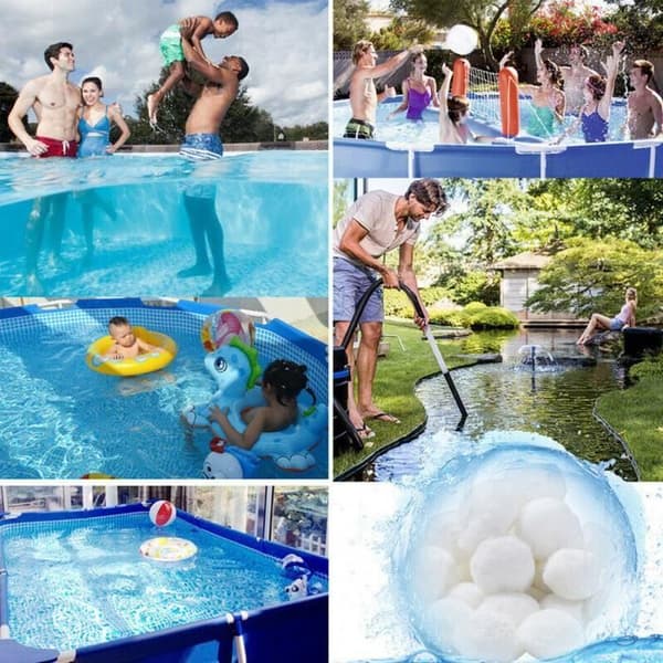 [LCS]XMTECH Pool Filter Balls - White - 700 g - 50mm - Alternative to 25 kg Filter Sand White Vit