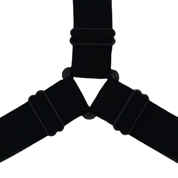 Sheet Holder Straps, Triangle Sheet Fasteners, Elastic Adjustable Sheet Holder Clips, Trouser Suspender Clips - 4-Pack, Black