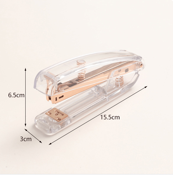 Luxury Office Supplies, Modern Design Acrylic Stapler with Ultra Transparent Clear Body and Solid Interior, Reliable Stapling Performance, Multiple