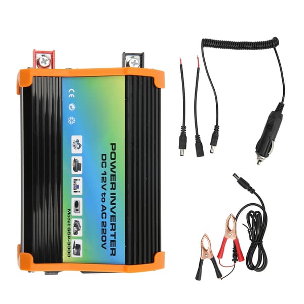 300W Modificeret Bølge Inverter ABS Dobbelt USB DC12V til AC110V Bilstrøminverter til Udendørs Brug Sort