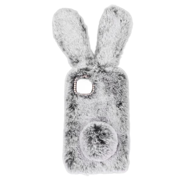 Cute Rabbit Ear Plush Phone Case Soft Grey Rabbit Ear Phone Protective Case for Iphone 11
