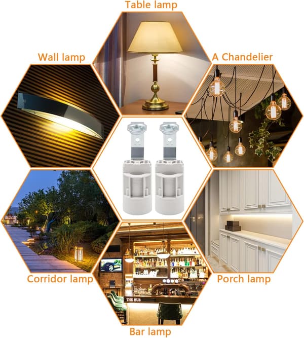 E14 lamp holder, common adjustable chandelier holder (12 pieces)