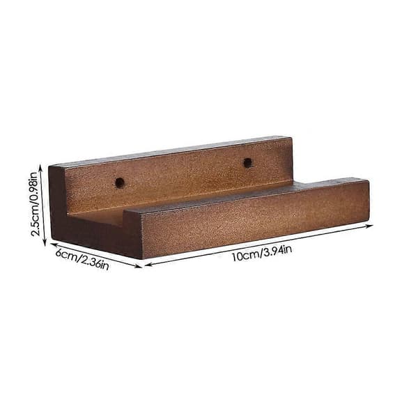 6-pack Rustic Wall Mounted Wooden Vinyl Record Shelf, Scratch-Resistant Display with Quick Install Hardware for Music Lovers