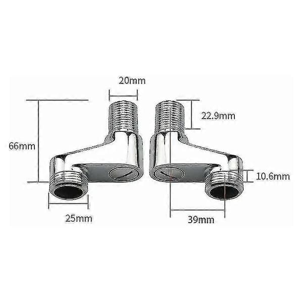 2-paknings badekarbatteriadapter, justerbar svingarm, 25 mm, 20 mm, dusjbatteri, baderomsbatteri, solid messingbatteri