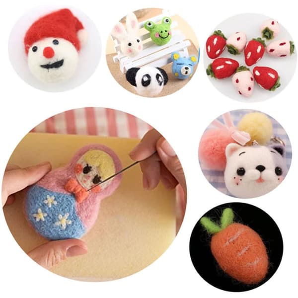 1 Set 36 Colors Wool Felt + Needles Tools Needle Felting Mat Starter Tool Kit