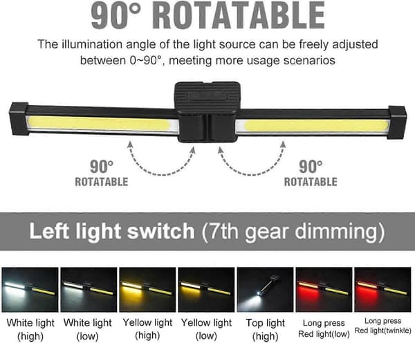 [LCS]2025 Upgraded Gym Light Compatible with Posing, 7-Level Dimmable LED Work Light, Magnetic & Hanging Hook Camping Flashlight, USB-C Rechargeable