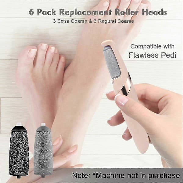 12-pack Replacement Rollers for Flawless Pedi, Replacement Heads Compatible with Finish Touch Flawless Pedi Electronic File Tool