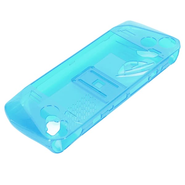 Game Console Transparent Case Shockproof Non-Slip TPU Protective Cover with Stand for ASUS ROG Ally Handheld 2023 Transparent Blue