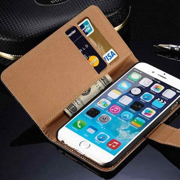 Wallet Case for iPhone 13, Genuine Leather, Black, Installation is Also Very Durable.