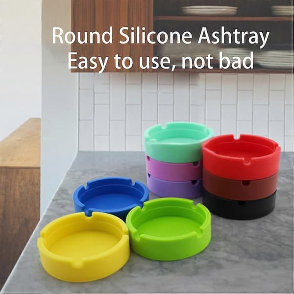 Silicone Ashtray, Temperature Resistant Portable Ashtray, Multifunctional Bottle Pad and Cup Mat for Home, Office, Car