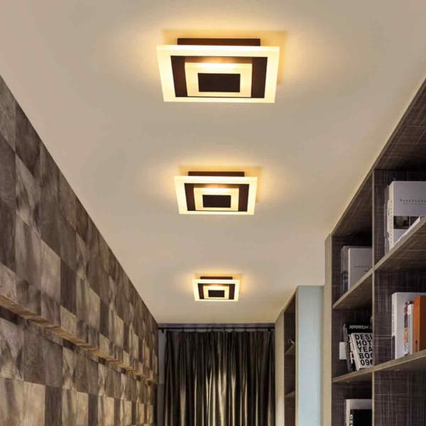 Modern Design Ceiling Lamp, Simple Square Design LED Plafond with Remote Control for Living Room Bedroom Kitchen Bathroom