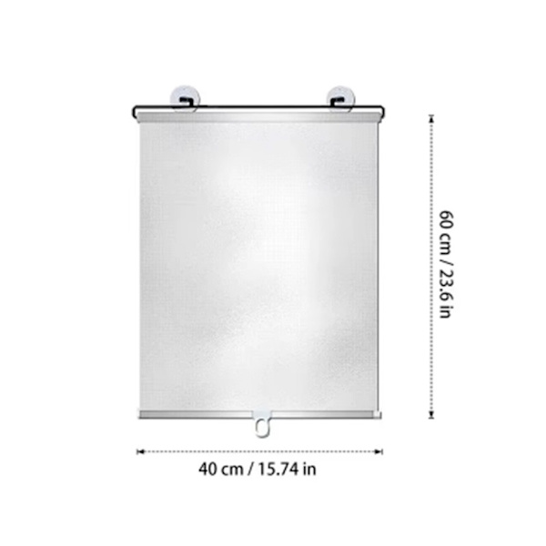 2-pack Blackout Roller Blind with Suction Cups - Telescopic Portable Sunshade Roller Blind, Silver