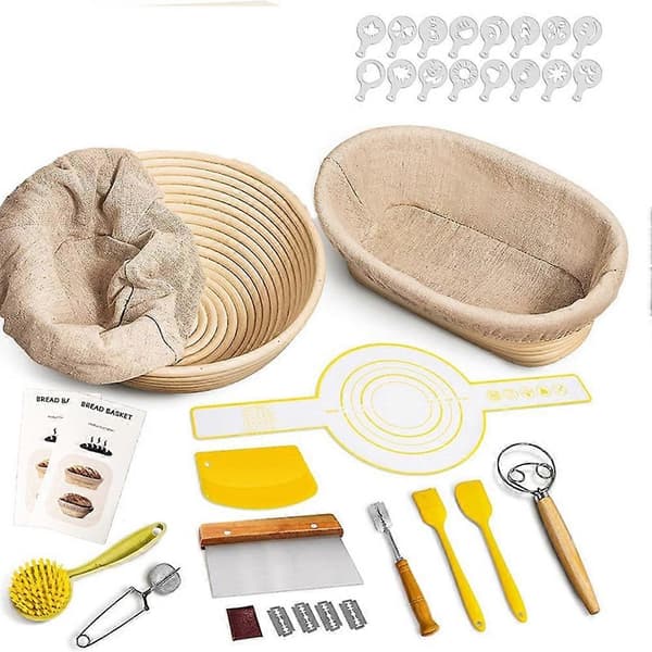 Sourdough Starter Kit, Banneton Bread Proofing Baskets Set, Sourdough Bread Baking Tools