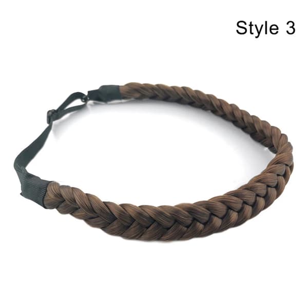 Adjustable Braided Headband with Strap, Elastic Stretch Braid Comfortable & Adjustable with Unique Braid Design, Handmade Synthetic Hair Braided Headband