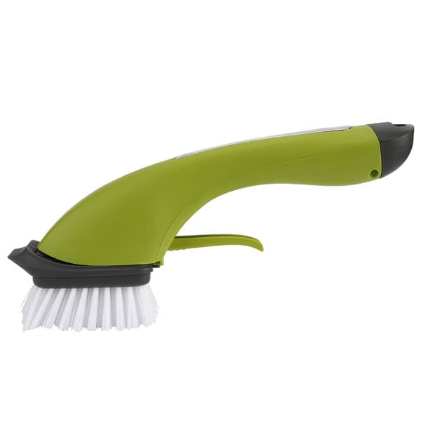 Long Handle Cleaning Brush with Soap Dispenser for Kitchen Pot, Sink, Dishwashing, Green