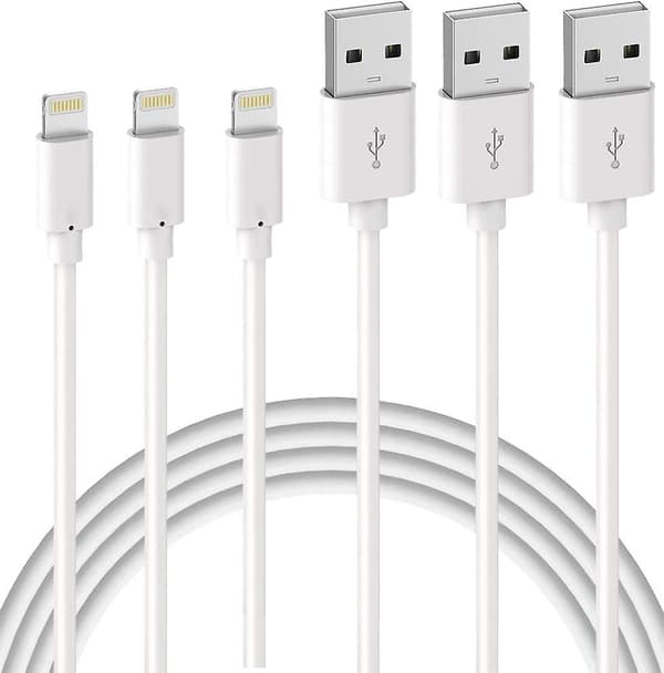 3-pak iPhone-opladerkabel 1M, hurtigopladende Lightning-kabel