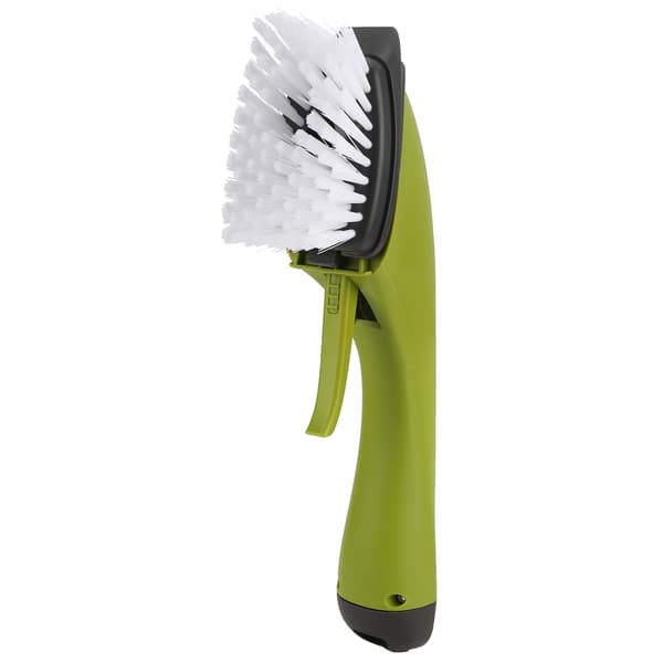 Long Handle Cleaning Brush with Soap Dispenser for Kitchen Pot, Sink, Dishwashing, Green