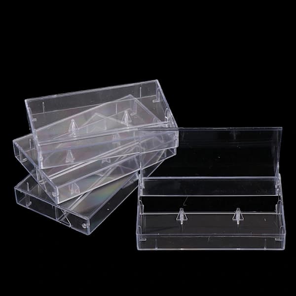 10 stk. Optagekassetteetuier Opbevaringsboks Transparent D 10 stk.